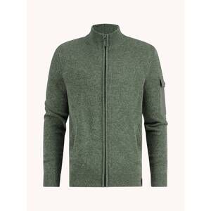 NEW A FISH NAMED FRED men's cardigan melange top in dark green